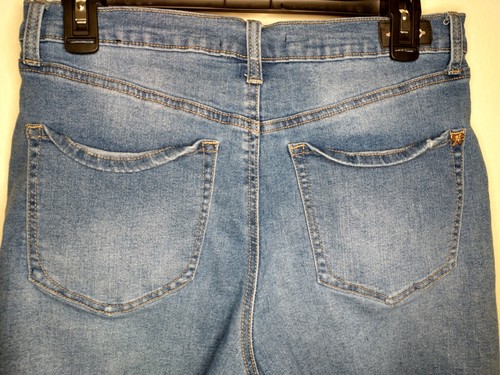 Nanette Lepore Jolie Super High Rise Distressed Denim Jean Shorts Size 8 Cuffed - Picture 6 of 14