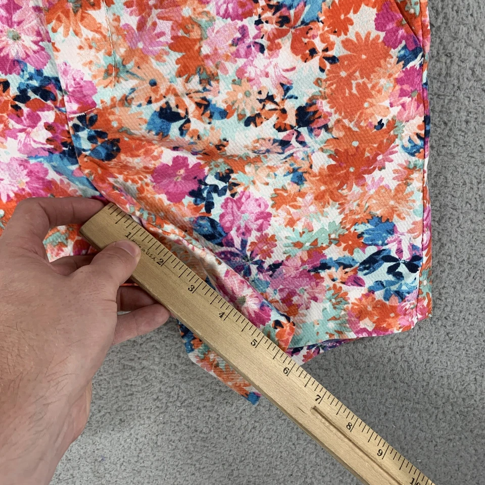 J.Crew мазок Marigold цветочный Бермуды шорты розовый красный оранжевый размер 00 новый без ЯРЛЫКОВ - Изображение 4 из 4