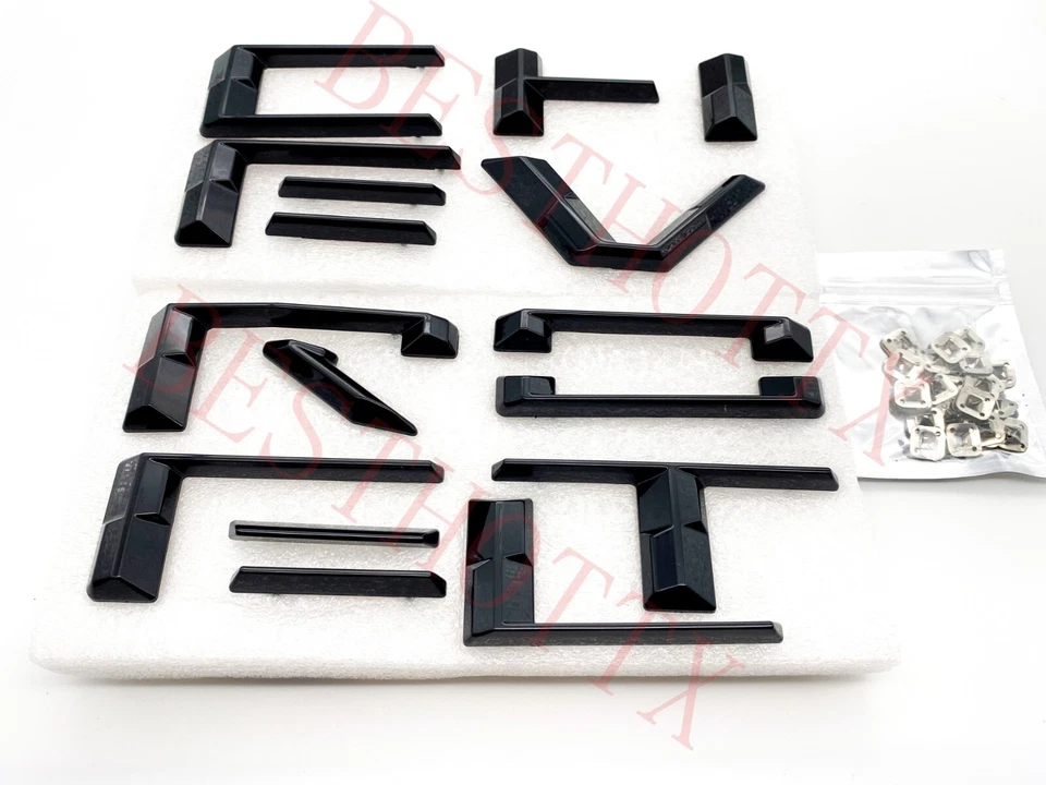 2020-2023 Silverado 2500HD 3500hd front grille letter CHEVROLET Gloss Black - Image 3 of 4