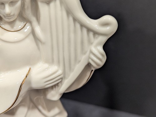 Mikasa Porcelain Angel with Harp Gold Accent KT421 Holy Night Nativity - Picture 10 of 10