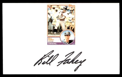 Bill Fahey Baseball Signed Index Card Auto Autograph (no COA) *e1