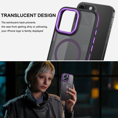 For iPhone 16 Pro Max Case Mag Safe Magnetic Matte Shockproof Cover - Picture 5 of 7