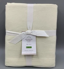 Pottery Barn Essentials Linen Cotton Bed Skirt Ivory King 14" DROP #N7