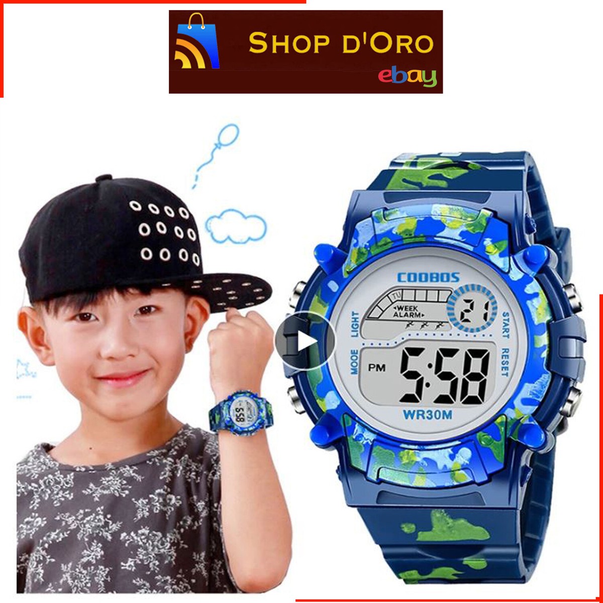 Orologio Digitale Per Bambini SOCICO - Impermeabile 50m, Luci Colorate, Regolabile, Ideale Come Regalo - Foto 8