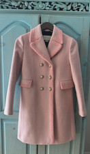 Gucci Women's Pink Wool Coat Size 38 Double Breasted Logo Buttons