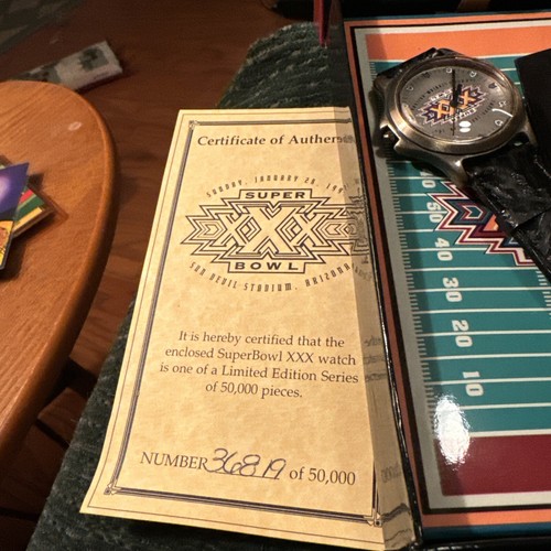 1996 Super Bowl XXX Limited Edition Watch Kraft w/ Original Box Cowboys Steelers - Picture 2 of 5