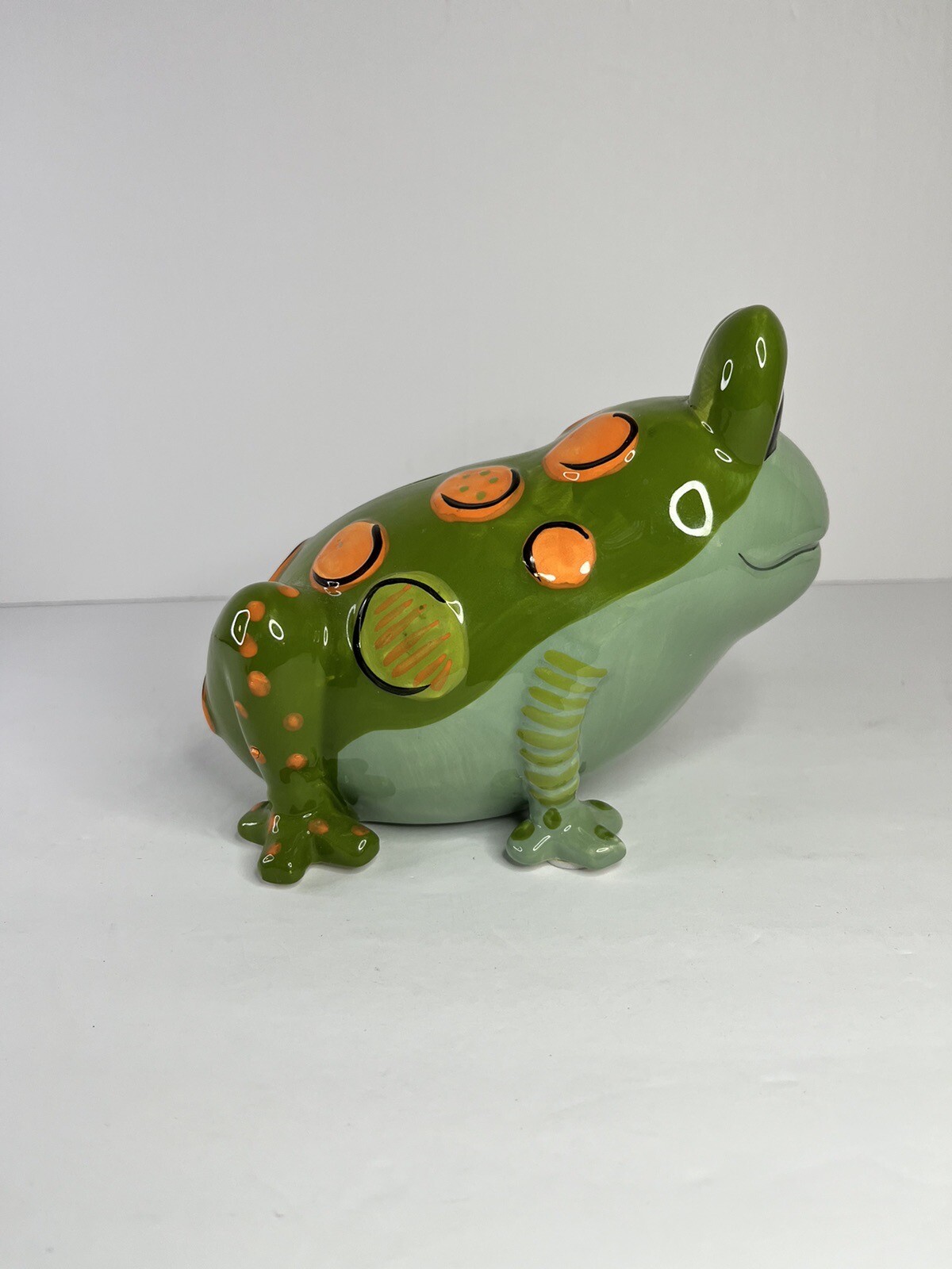 Bella Casa Frog Froggy Coin Bank Home Decor Ceramic Big Eyes