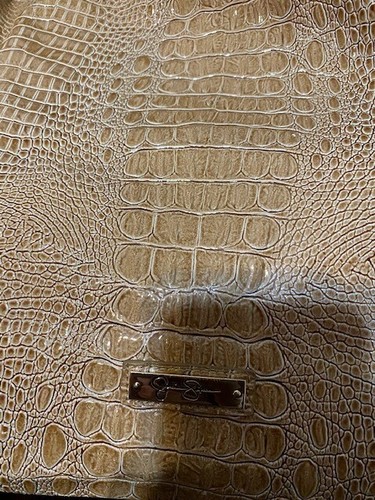 JESSICA SIMPSON LARGE CAMEL CROC STYLE SHOULDER TOTE HANDBAG –NEW WITH TAGS NICE - Picture 3 of 20