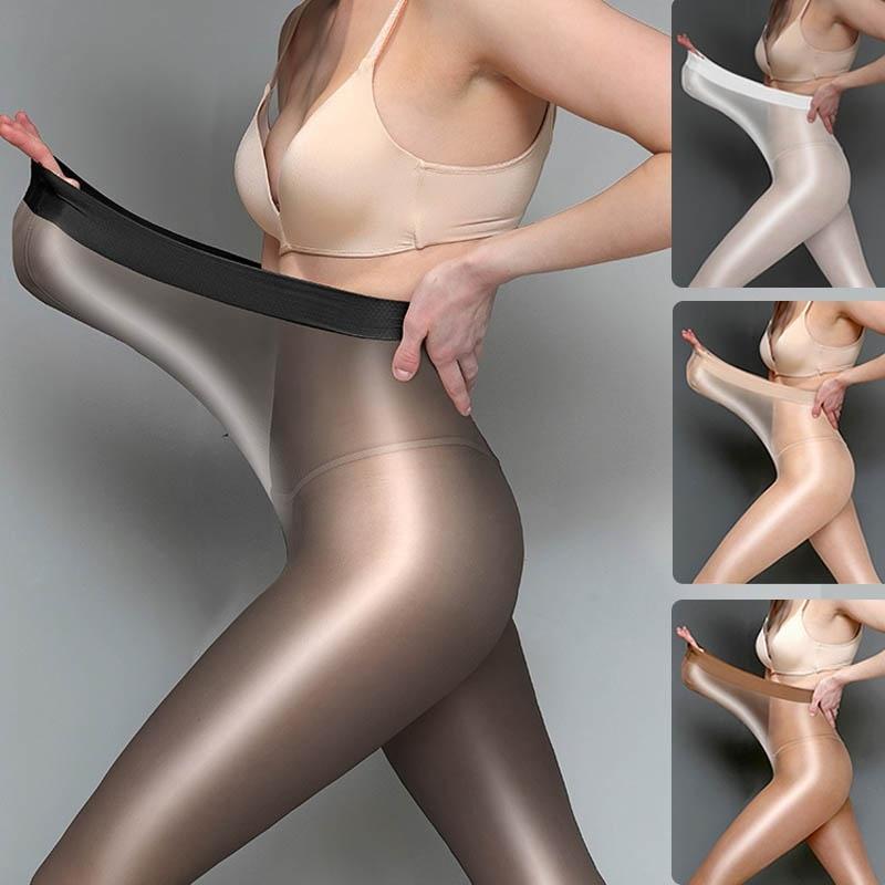 Glänzende Damenstrumpfhose Transparente Socken Mit Offener Spitze Sexy ▽