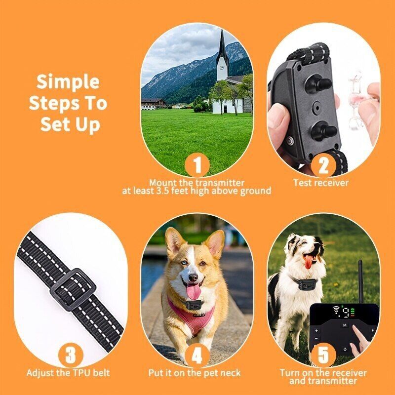 Wireless Invisible Dog Fence Electric Boundary Pet Containment Collar