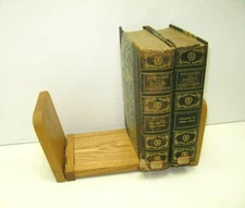 Foldable Oak Book Stand Desktop Wooden Expandable 11-18" Used 