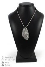 Briard - silver plated pendant on the silver chain, Art Dog IE