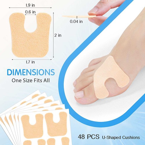 Foot Heel Pain Reduce U-Shaped Felt Callus Pads Protect Cushions Rubbing Shoes - Picture 3 of 12