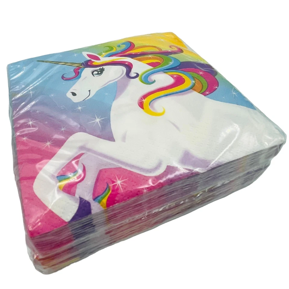 Rainbow Unicorn Beverage Napkins Party Luncheon Pride Creative Converting 38 Ct - Image 3 of 4