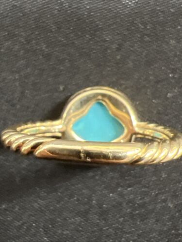David Yurman Elements Ring in 18K Gelbgold mit Türkis und Pave Diamanten. - Bild 7 von 7