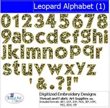 Embroidery Design Set - Leopard Alphabet(1) - 42 Designs - 9 Formats - USB Stick
