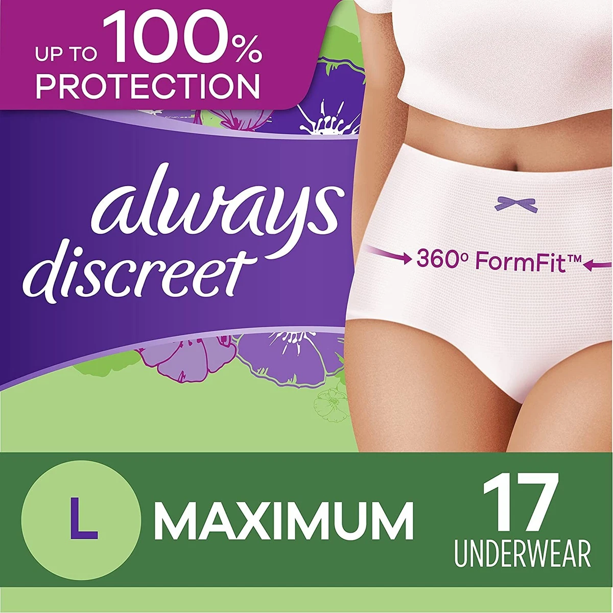 Always Discreet Incontinence Underwear Maximum Absorbency Large 17