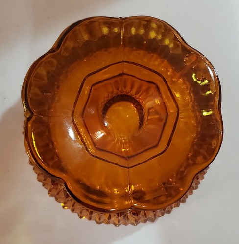Vintage Indiana Glass Amber Fairy Lamp 5 Inches - Picture 5 of 5
