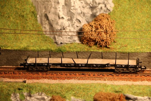 Fleischmann N 8287 K Güter-Rungenwagen 80 393 6 202-5 der DB+Ladung in OVP/SPR-1 | Condition: Gebraucht