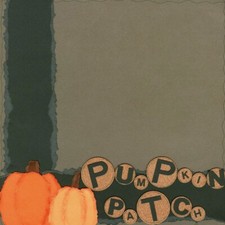 Pumpkin Patch, autumn scrapbook paper - Scrapbook Customs 14319