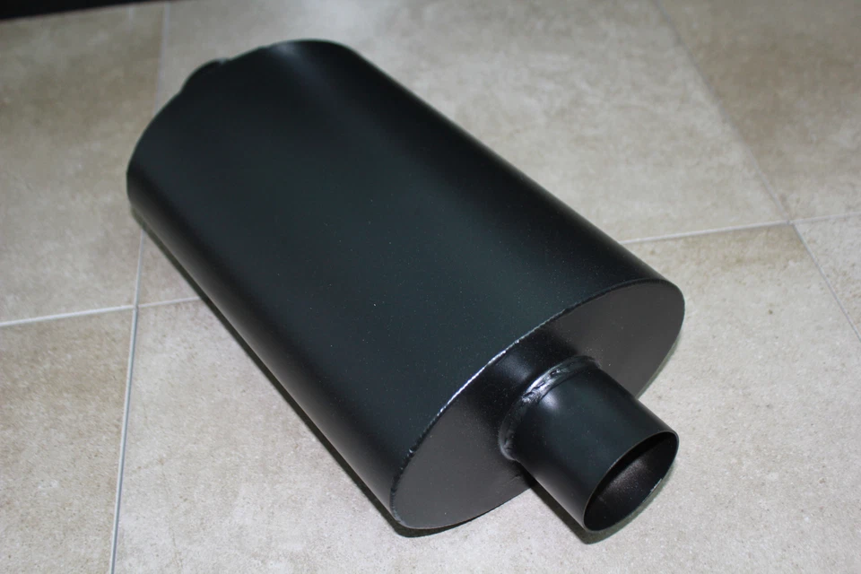 Silenciador turbo ovalado para Honda Universal 2.5 entrada salida negro Civic Accord S2000 Foto 3 de 4