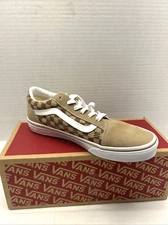 Vans Old Skool Neutral Brown Checkerboard Sneakers Men Sz 6.5 New in Box