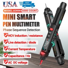 Probador de Electricidad de Voltaje A3008 AC DC Detector de Voltios Pluma Sin Contacto Multímetro