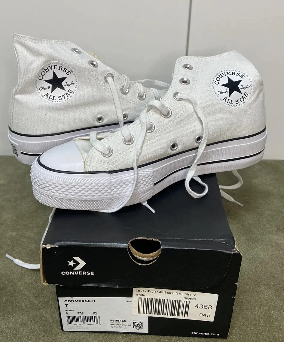 Converse Chuck Taylor All Star Lift Hi White US Size 7 New in