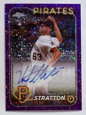 2024 Topps Chrome - Rookie Autographs Hunter Stratton #RA-HS Purple Speckle /299