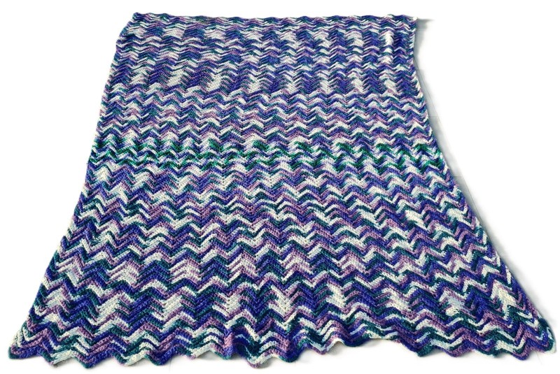 Handmade Crochet Granny Square Afghan Blanket Multicolor 5.4 x 4.7 Ft