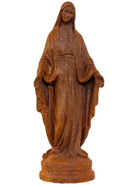 Gartenskulptur Madonna Maria Eisen Garten Rost Eisenfigur Skulptur Antik-Stil-image