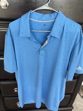 Adidas Golf Polo Shirt Men  s Large Blue Lightweight Performance Stretch