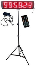5-Inch High Character Large Red Color LED Race Timing Clock with Tripod for Semi