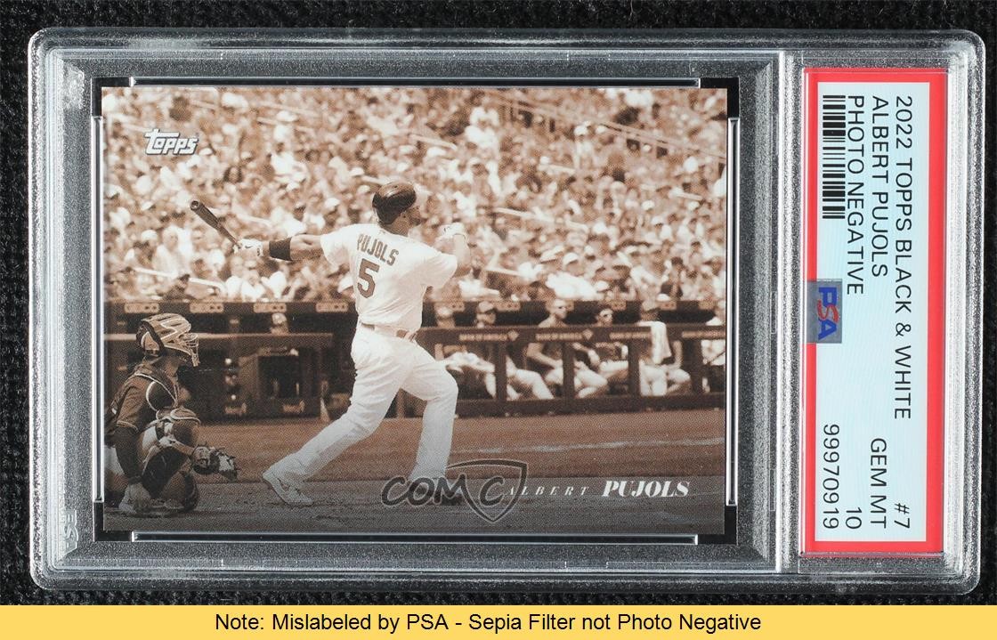 2022 Black & White Sepia Filter 52/75 Albert Pujols #7 PSA 10 GEM MT READ 1gh7