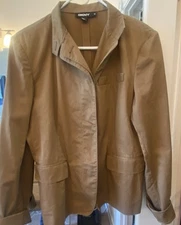 Vtg 90s Donna Karan New York Black Label  Blazer Camel Color 14