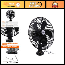 12V Heavy Duty RV Cooling Fan - 2 Speed, 8.75" Metal Car Fan for Auto, Truck, Ca