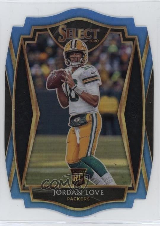 2020 Panini Select Premier Level Light Blue Prizm Die-Cut Jordan Love Rookie RC