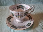 England Royal Adderley Alberta Flag Fine Bone China Tea Cup & Saucer Gold Rimmed — photo 1