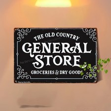 Vintage Tin Metal Signs Home D cor for a General Store, Featuring Groceries And