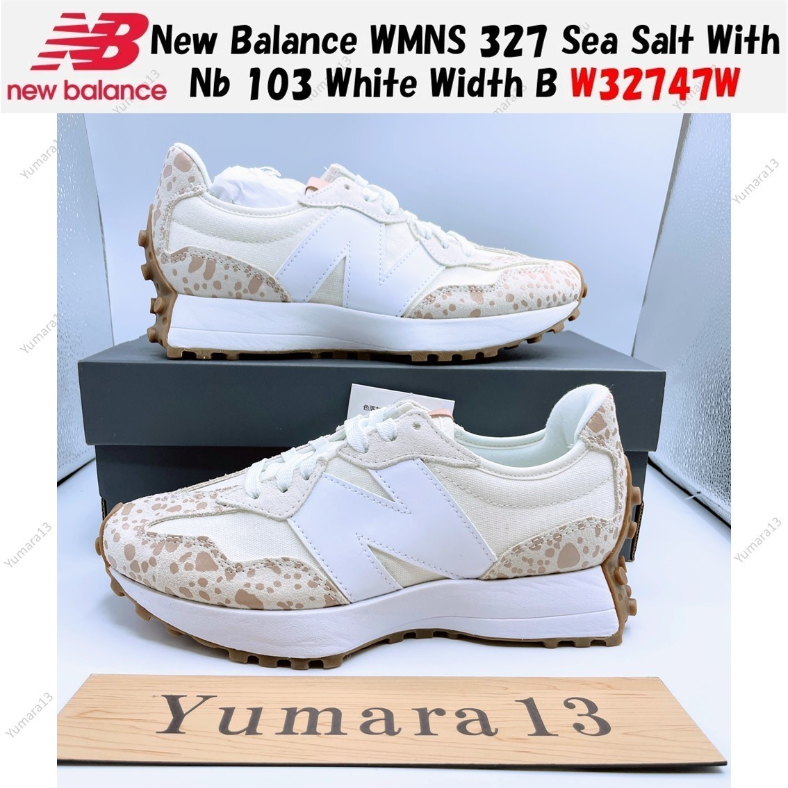 New Balance WMNS 327 Sea Salt With Nb 103 White Width B W32747W
