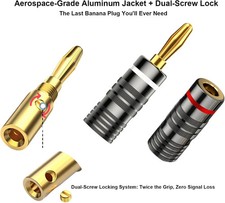 Conector de cable de altavoz enchapado en oro de audio de doble tornillo Banana Plug Jack de 4 mm
