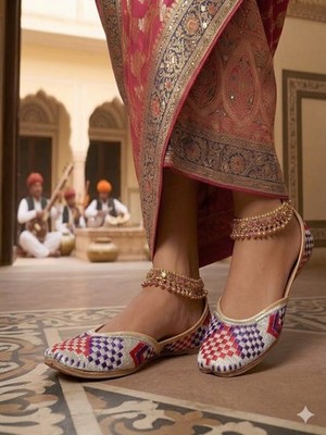 Women Shoes Jutti Shoes Punjabi Indian Flats Flat Slip Leather US 5.5-7.5
