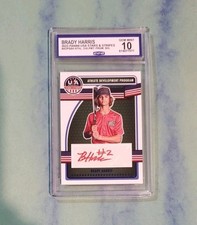 Graded Gem 💎 Mint 10 2023 Team USA Stars Stripes rookie Auto BRADY HARRIS