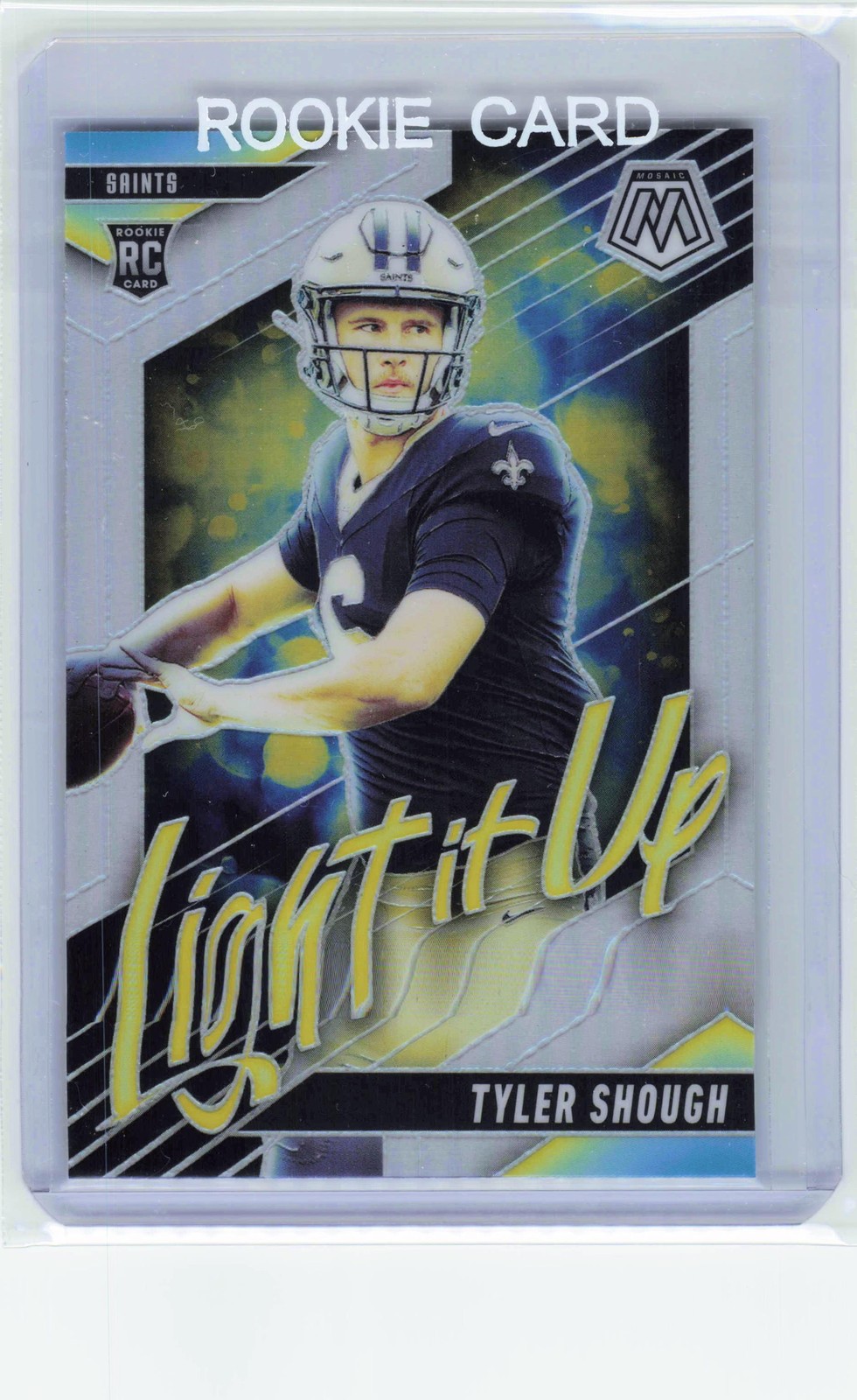 2025 Panini Mosaic #9 Tyler Shough Light It Up Mosaic Silver