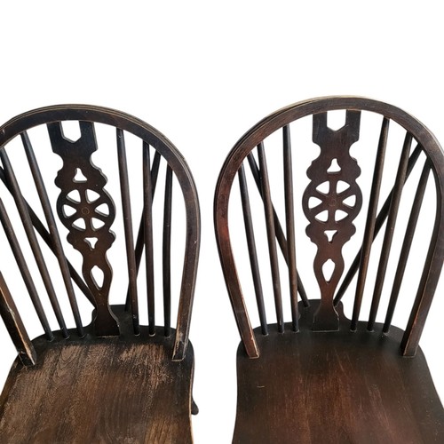 Antique Vintage Oak Wheelback Farmhouse Windsor Dining Chair X2 Please Read - Picture 6 of 16