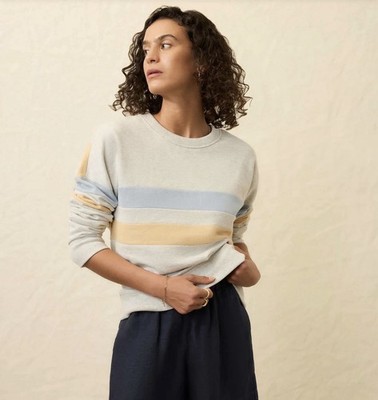 Faherty High Standard Fleece Crewneck Sweatshirt Sunset Bay Size Women s Large
