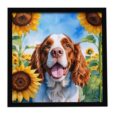 Caroline's Treasures Welsh Springer Spaniel in Sunflowers Framed Metal Print