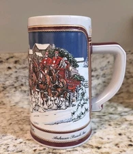 Vintage Anheuser Busch Budweiser 1989 Collectors Series Mug 7” Height.