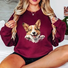Corgi Dog Happy Corgi Dogs Animal Womens Sweatshirt Pet Lover Jumper