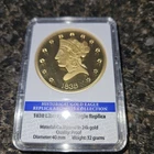 American Mint 1838 Liberty Head Eagle Replica Coin 24k Gold Layered Proof 32g